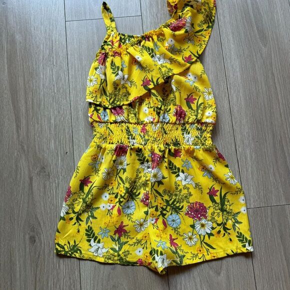 BCBG Girls Romper Jumper with Flowers and Tassels Aspen Gold, S 7/8 summer - Picture 5 of 6